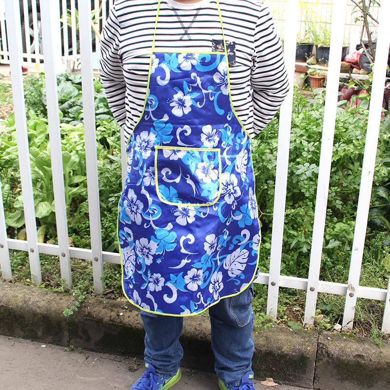 厂家直销 环保优质防污防油溅围裙 2元百货批发 口袋花布围裙