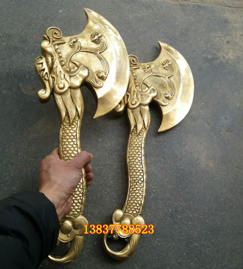 开光纯铜风水铜器龙头斧子工艺品摆件铜斧子开运斧头镇宅辟邪礼品
