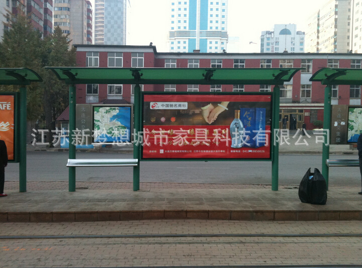 批发不锈钢候车亭城市仿古公交车站台公交车候车亭厂家