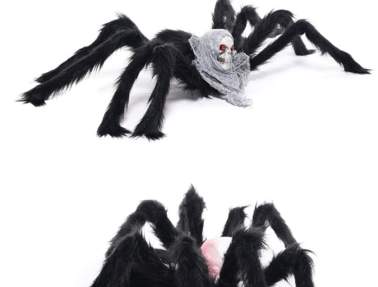 亚马逊跨境万圣节装饰骷髅蜘蛛道具搞怪恶搞整蛊整人恐怖毛绒蜘蛛