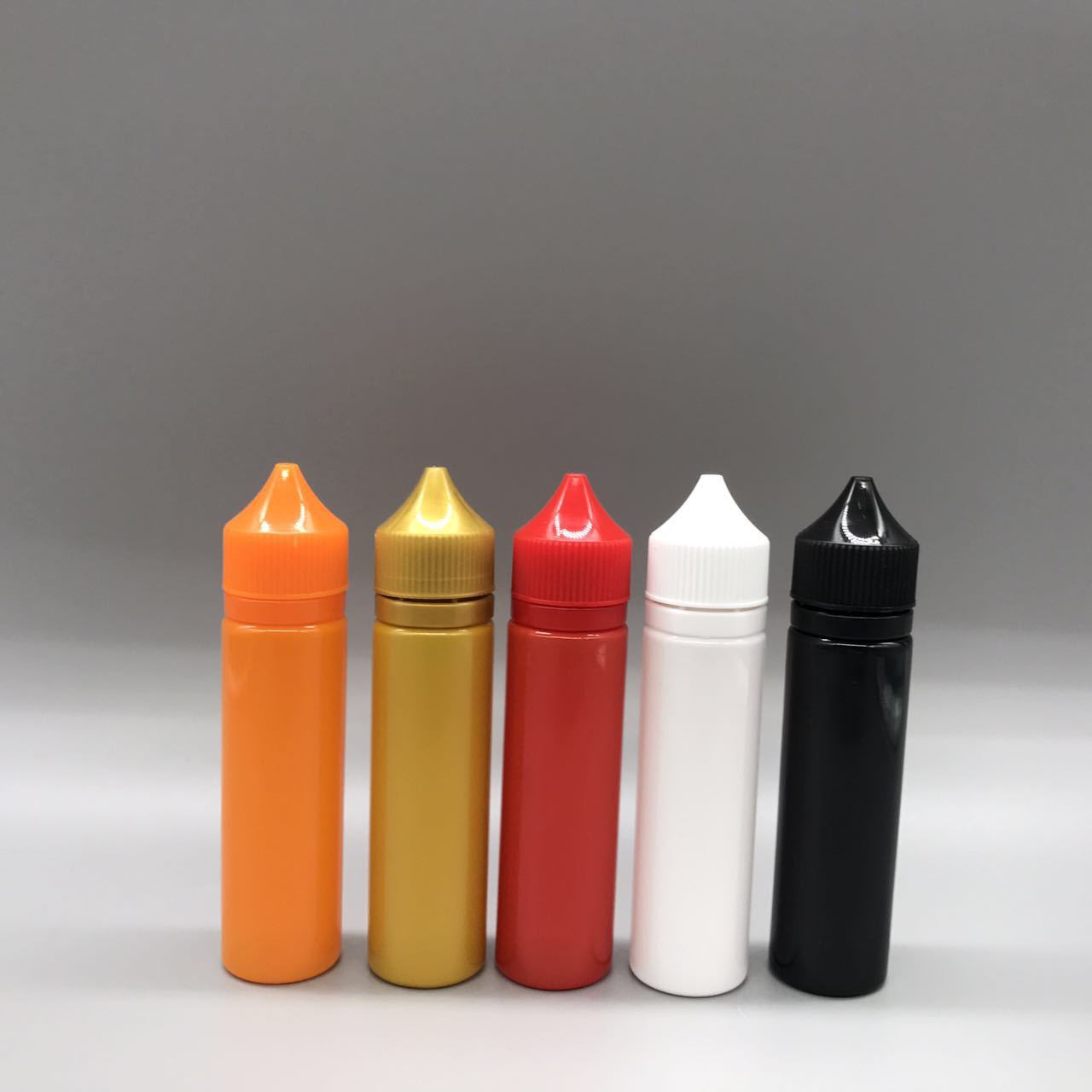 供应60ml大猩猩烟油瓶 彩色防盗压旋盖电子烟油瓶 笔杆式瓶