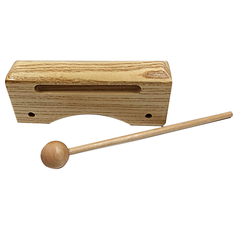 精品奥尔夫打击乐器双木枕早教儿童音乐教具小号木梆子大号木梆子