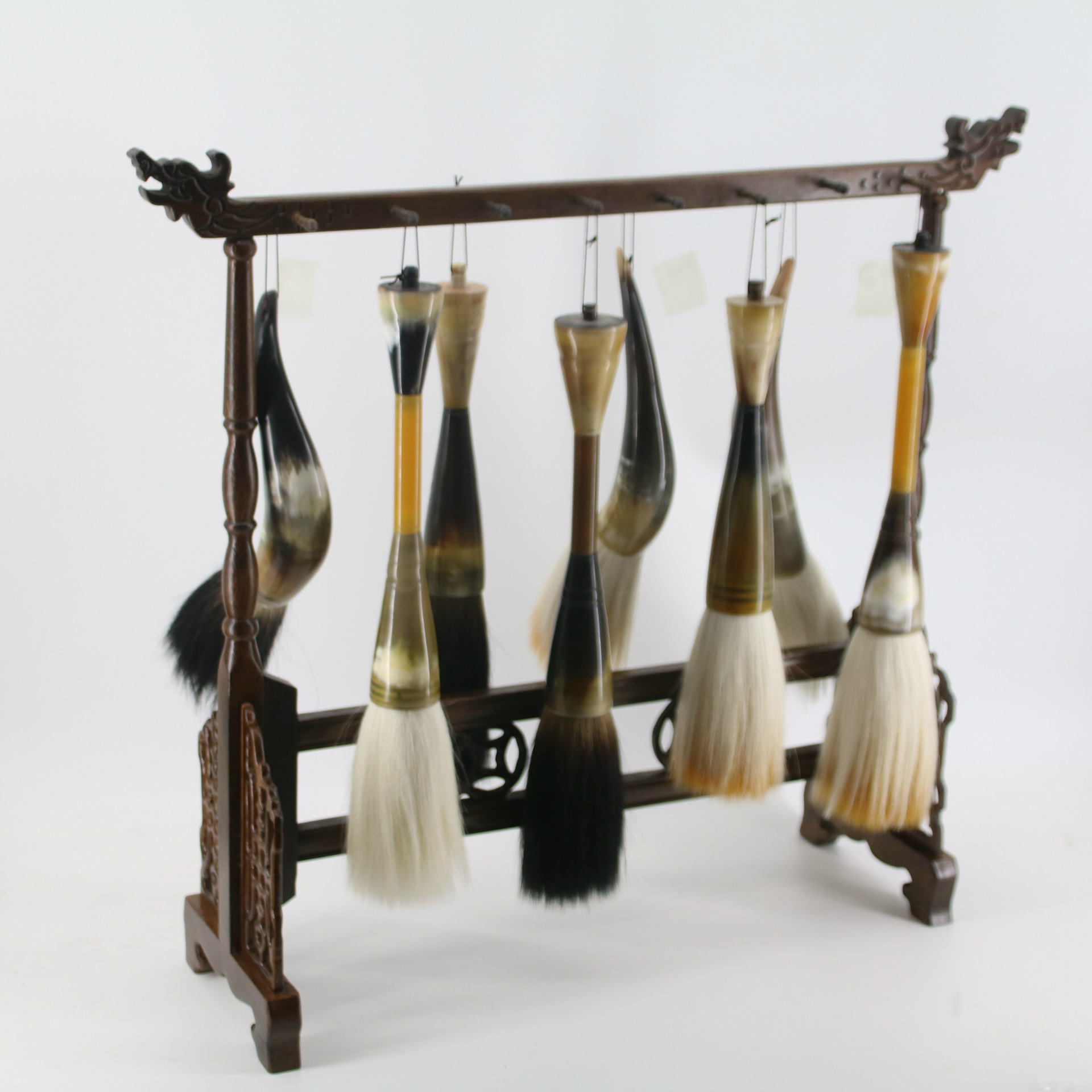 宇翔文房四宝特大号16针鸡翅木笔架 实木毛笔架笔挂批发厂家直销