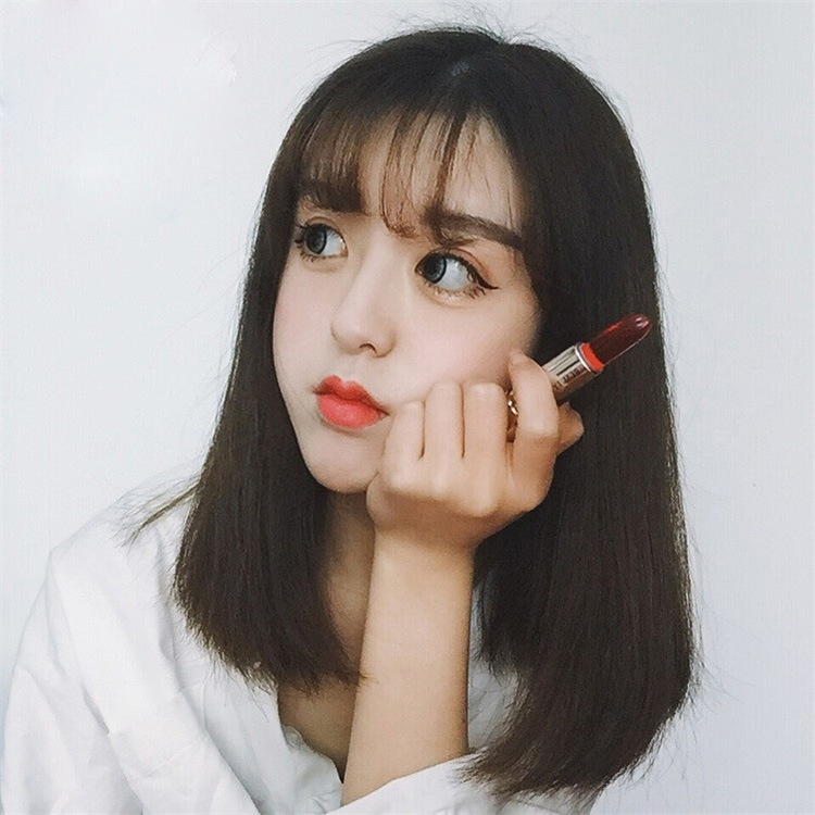 网红同款中长梨花头空气刘海韩版女士bobo头短发锁骨发套甜美减龄