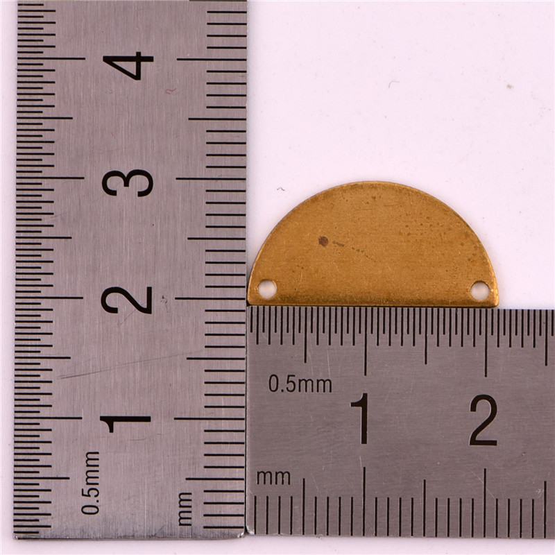 21mm双孔半圆扇形铜片 d形服饰箱包挂件diy几何耳饰饰品配件材料