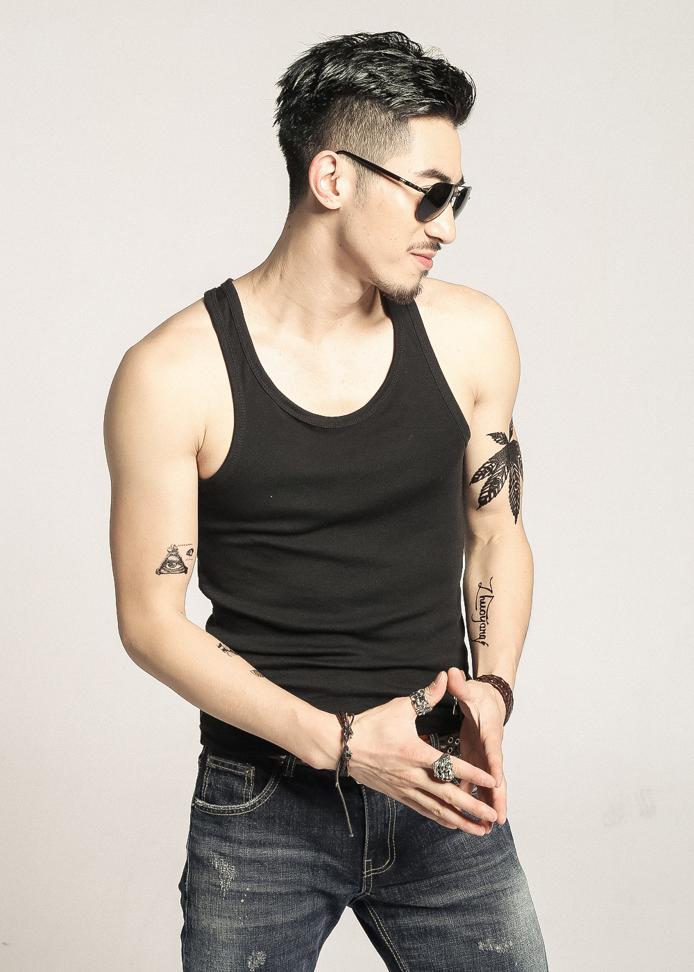 男士夏季圆领背心 工字健身汗背心 吸汗运动汗衫厂家批发 可代发