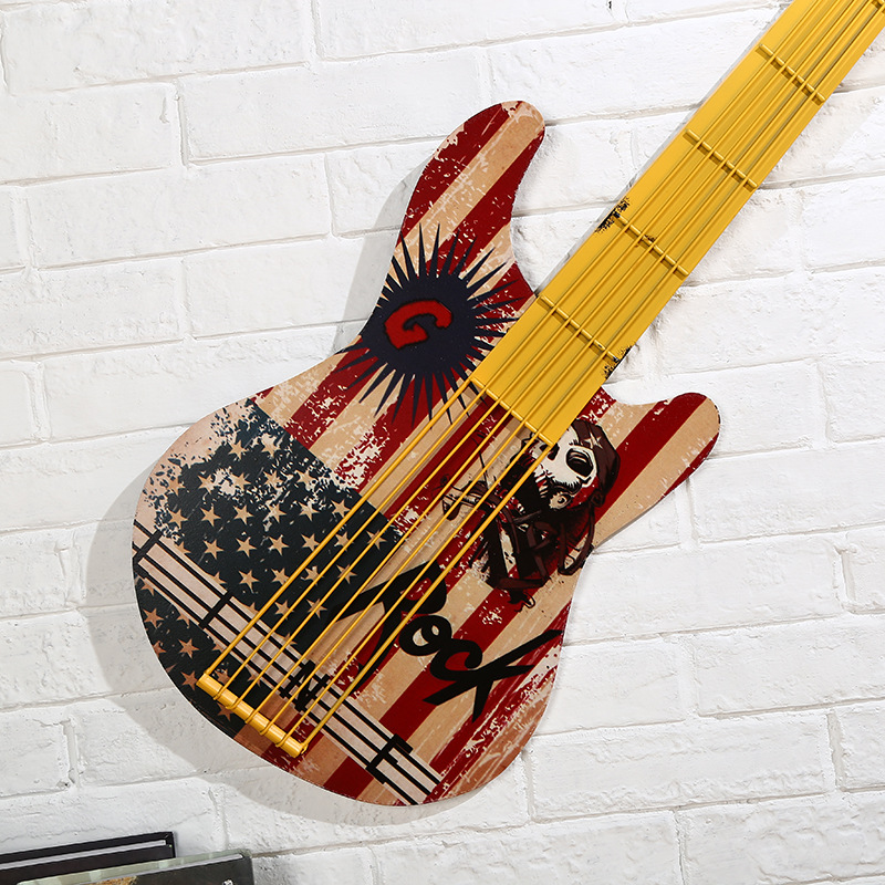 铁艺吉他墙饰家居工艺品 墙上壁饰酒吧复古挂件创意礼品厂家定制