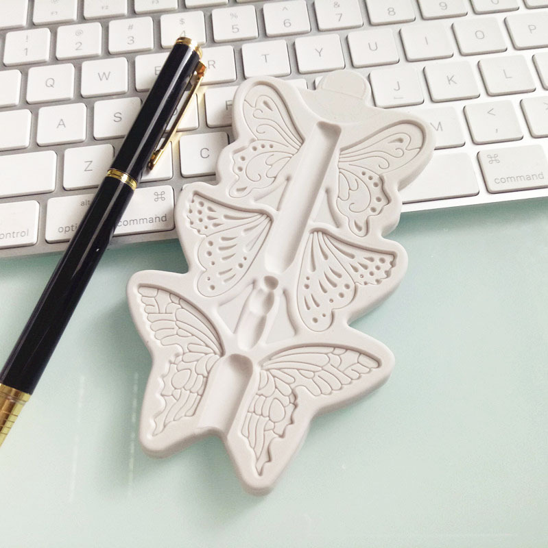 新款蝴蝶硅胶模具 蛋糕装饰翻糖模具 diy巧克力烘焙工具 干佩斯