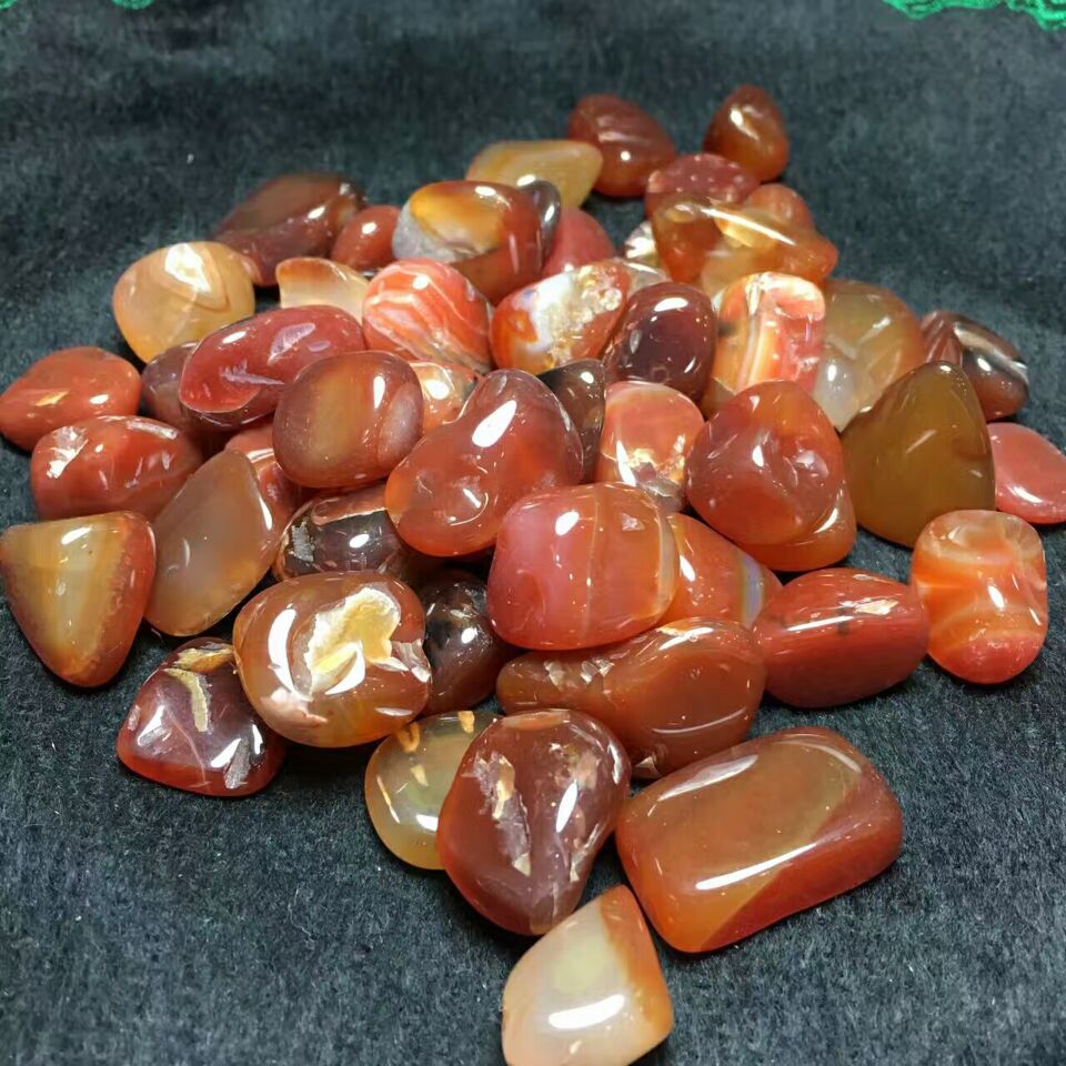 天然玛瑙碎石 月牙石 鱼池鱼缸花盆 装潢材料 装饰用品石每件100g