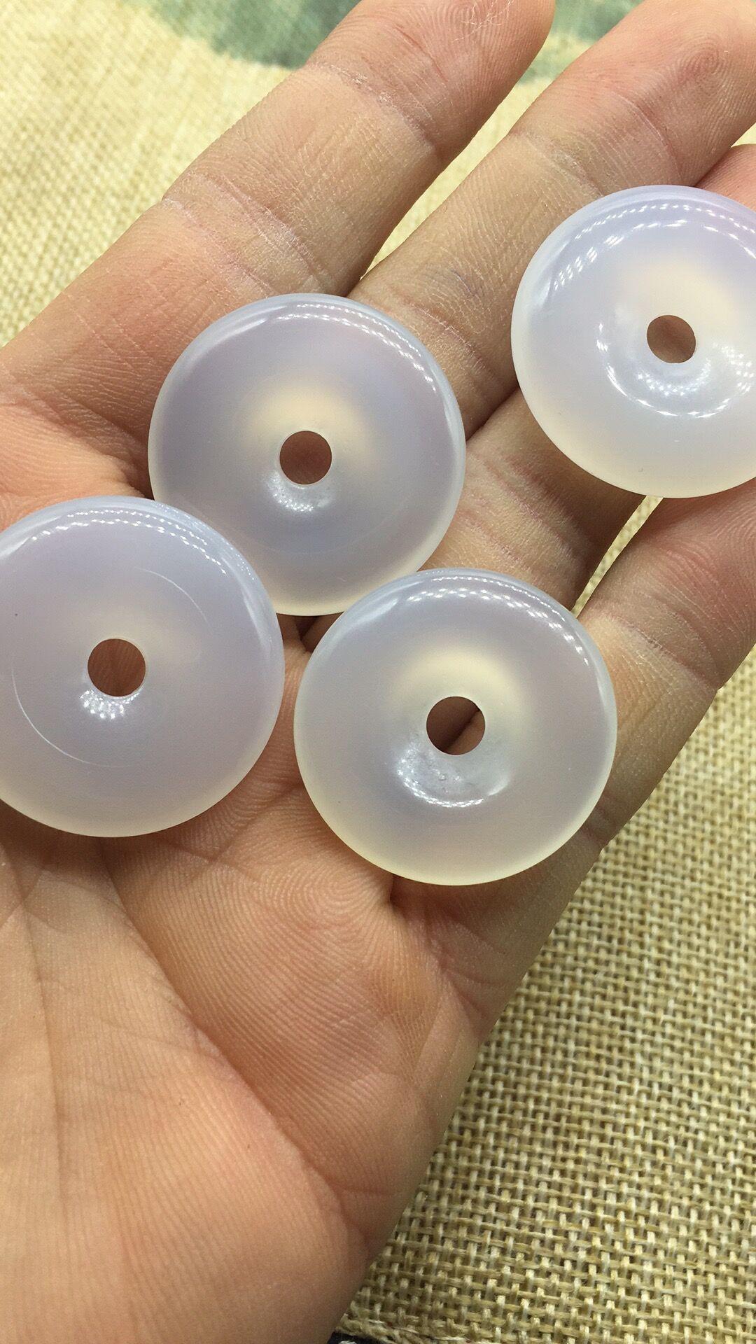 天然巴西白玉髓平安扣 玉髓平安扣批发玛瑙平安扣