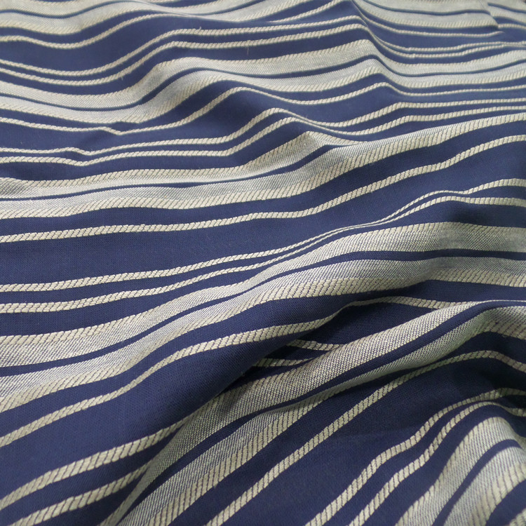 tencellinen天丝亚麻面料色织麻条纹布亚麻粘条子夏季衬衣裙