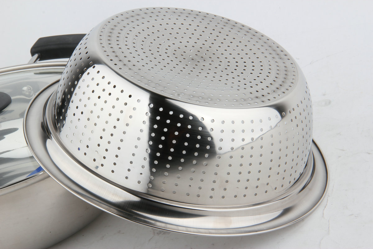 无磁不锈钢洗米筛 多功能密孔滤水篮 宽边多用洗菜蓝22-30cm批发