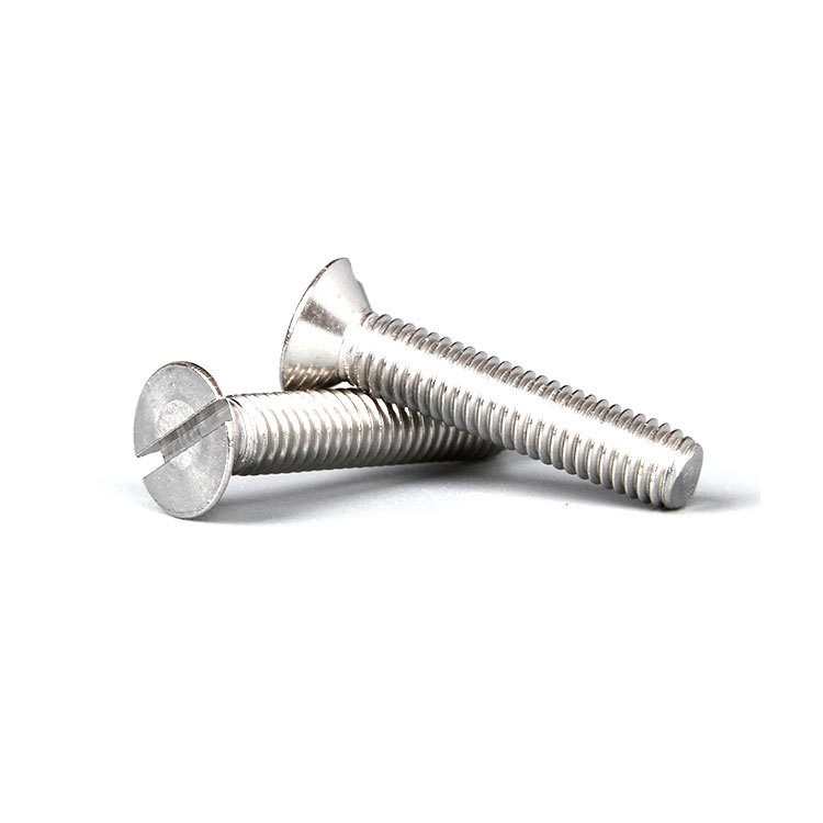 批发304不锈钢一字沉头机螺钉开槽平头螺丝 一字槽螺钉m1.6-m10