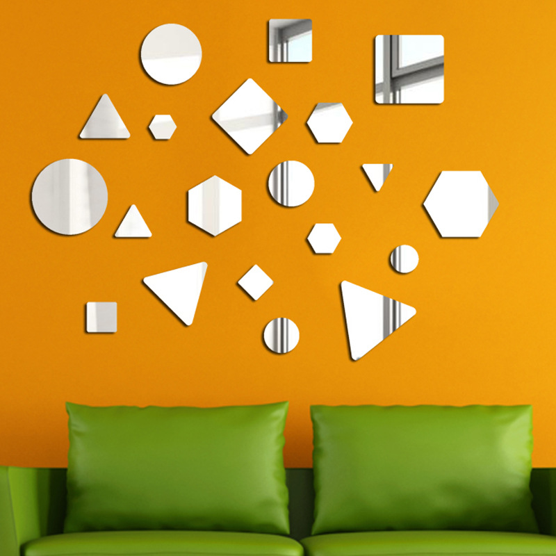 亚克力现代简约立体饰墙贴装沙发背景客厅卧室玄关墙贴镜面墙贴