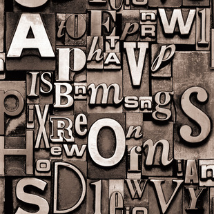 复古时尚3d英文字母立体个性墙纸客厅酒吧咖啡厅背景墙工业风壁纸