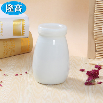 玻璃厂批发老酸奶玻璃瓶 乳白料玻璃酸奶瓶鲜奶玻璃瓶可定制