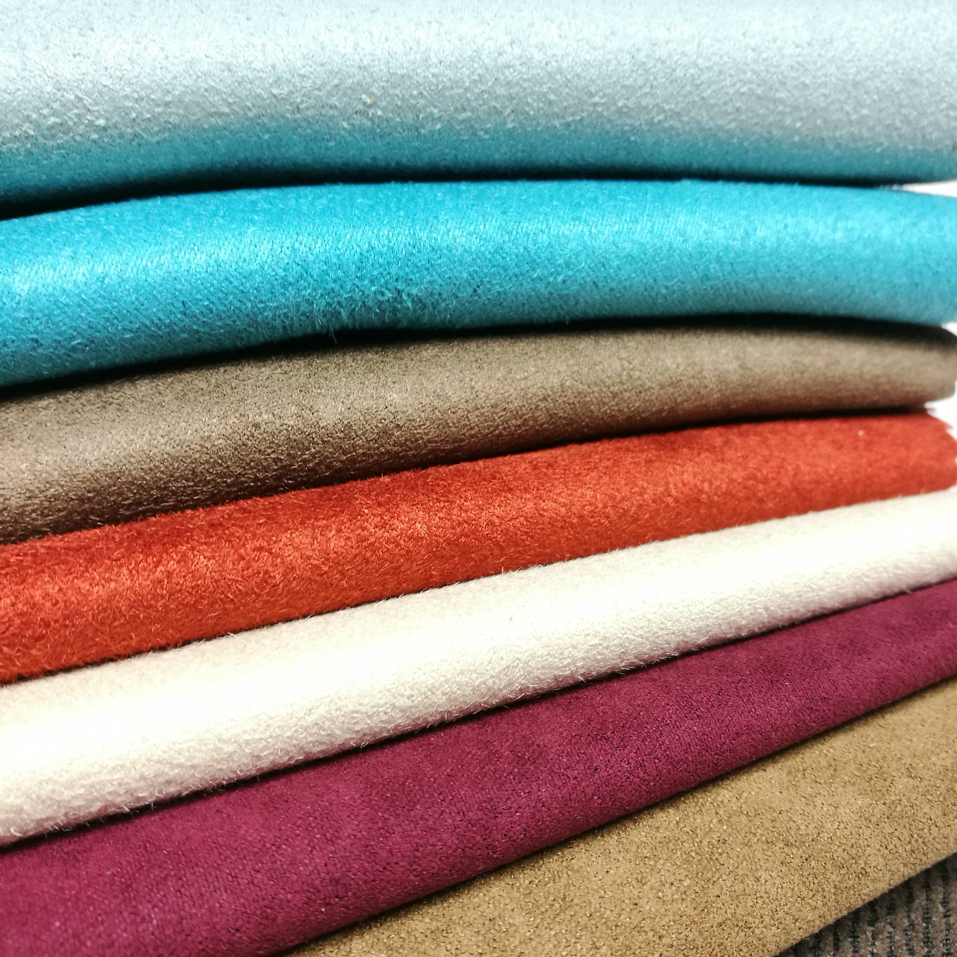 梭织海岛纤维五枚六枚纬向麂皮绒压胶布 家纺沙发仿皮毛面料