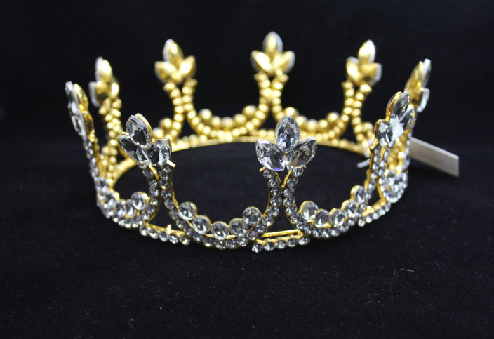 欧美新款新娘饰品 儿铜皇冠 时尚百搭圆形影楼百搭发饰