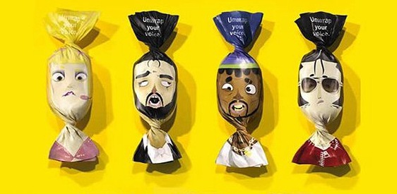 这是一款糖果的包装,每个包装都是一种人物形象,有没有觉得这些糖果都