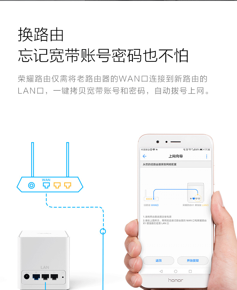华为荣耀路由器x1增强版1200m双频智能wifi高速稳定