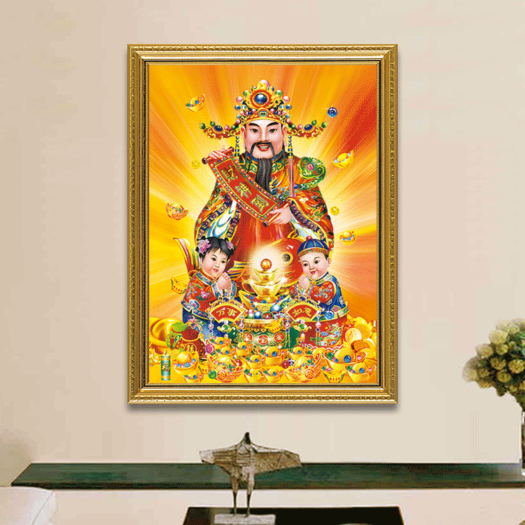3d立体板材装饰画3d立体宗教画佛像画观音画财神画3d高清.
