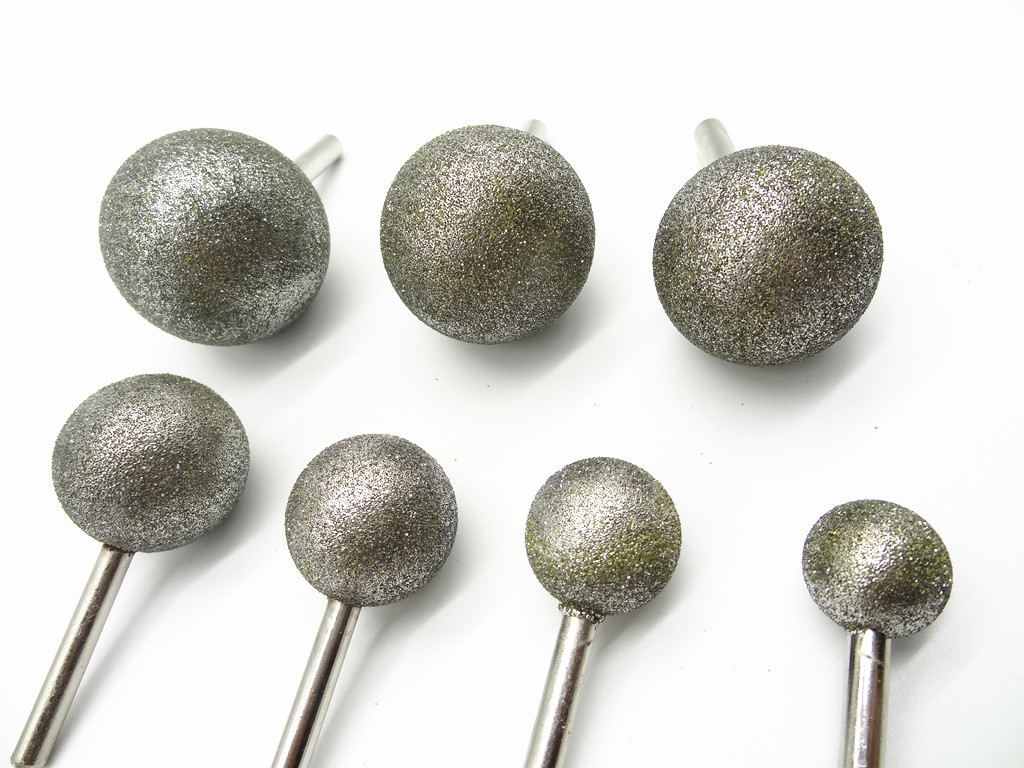 金刚石磨头大圆球球形金刚石磨头磨针石头雕刻电镀金刚石打胚去皮