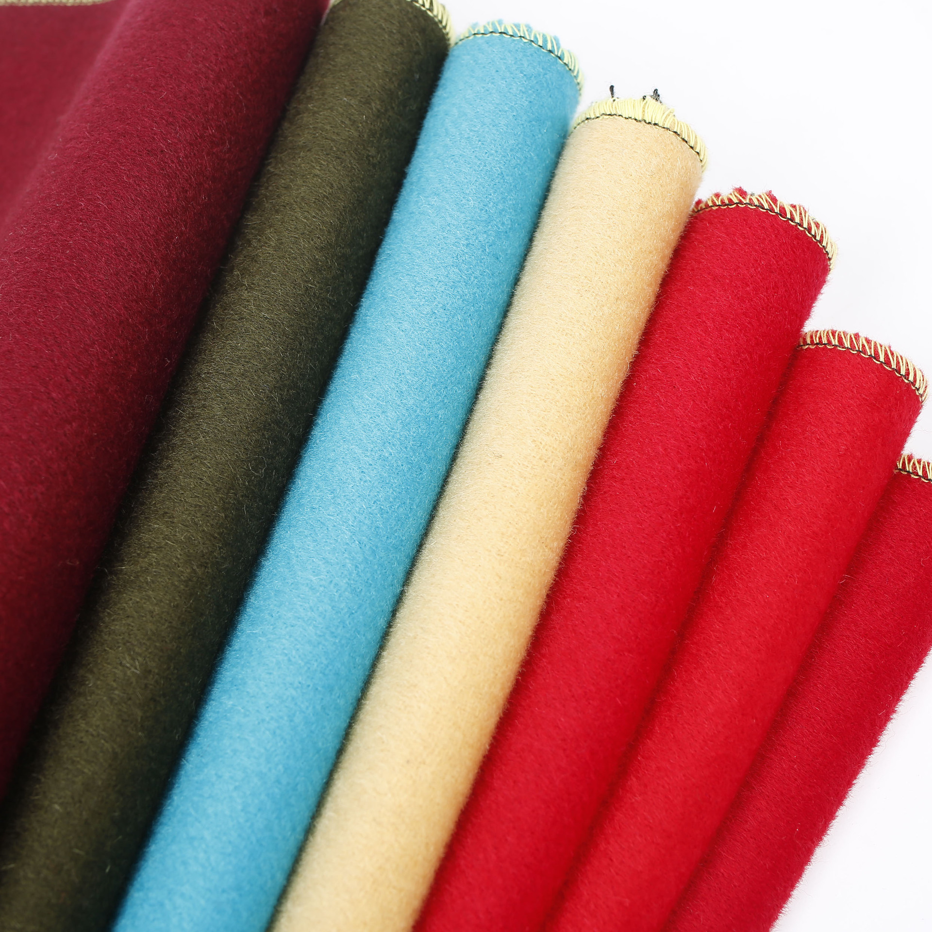 厂家直销全毛双面呢毛呢面料 秋冬素色粗纺双面顺毛服装面料批发