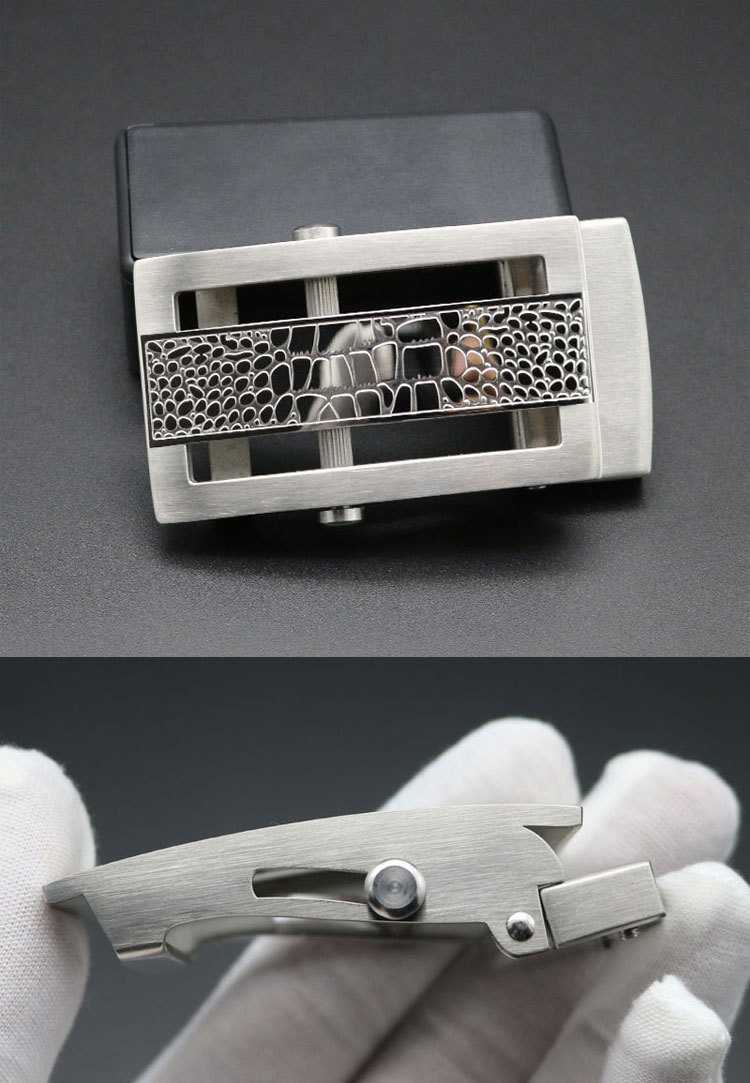 不锈钢滚轴皮带扣头无孔无牙男士腰带扣滚轴皮带头自动扣头3.