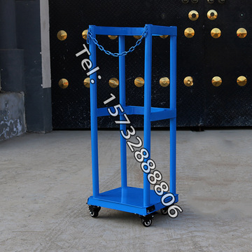 底部带轮单瓶气瓶固定架价格实验室移动式钢瓶架钢瓶铰链固定装置