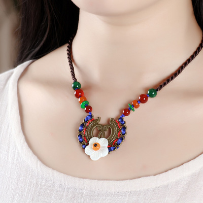 民族风短款项链复古锁骨挂链装饰品挂件颈链百搭脖子饰品女配饰