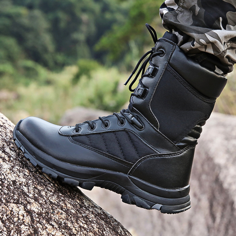 作战靴男作战靴男高帮陆战靴战术靴沙漠靴羊毛棉靴