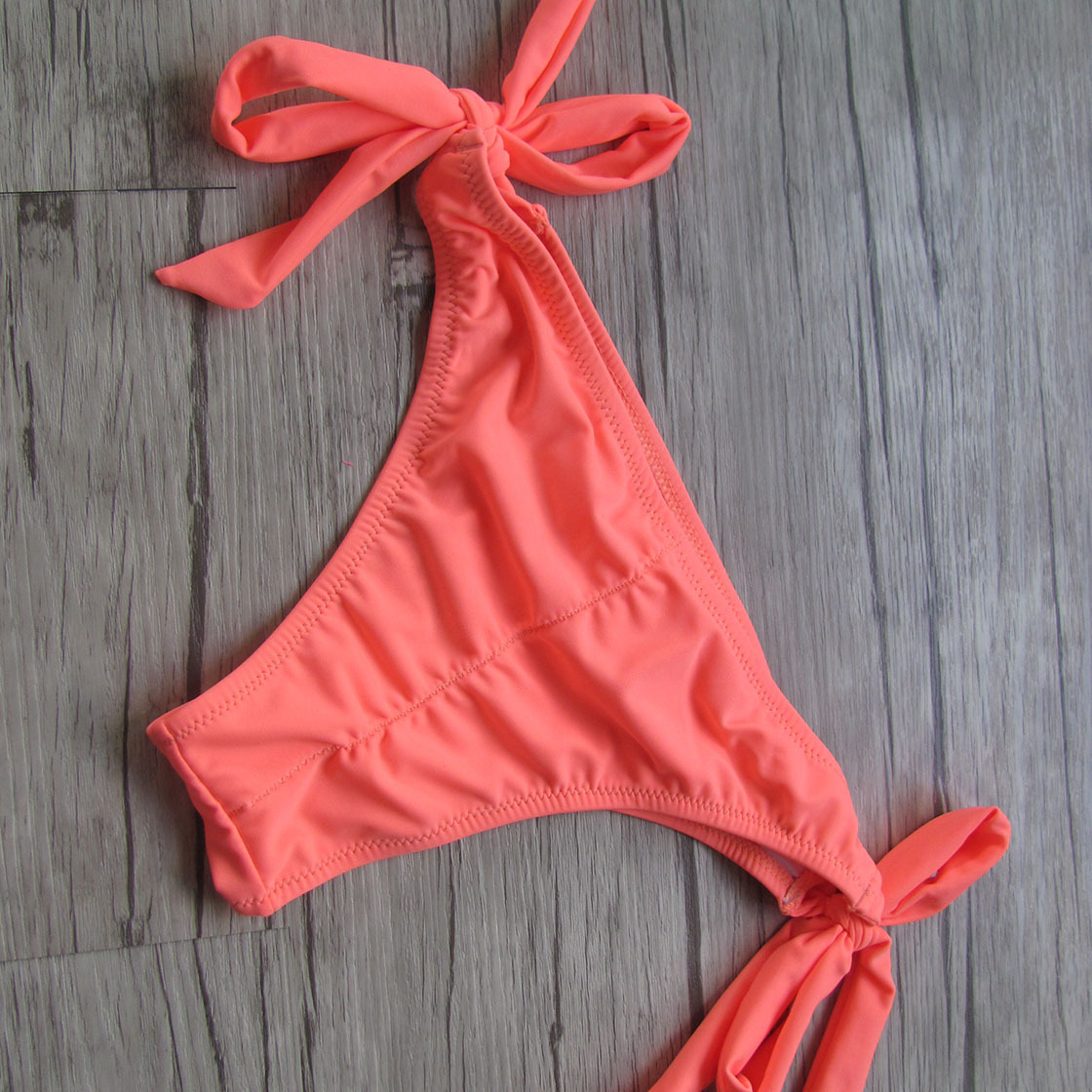 热卖速卖通女款欧美女丁字比基尼裤子荷叶边bikini泳衣泳裤