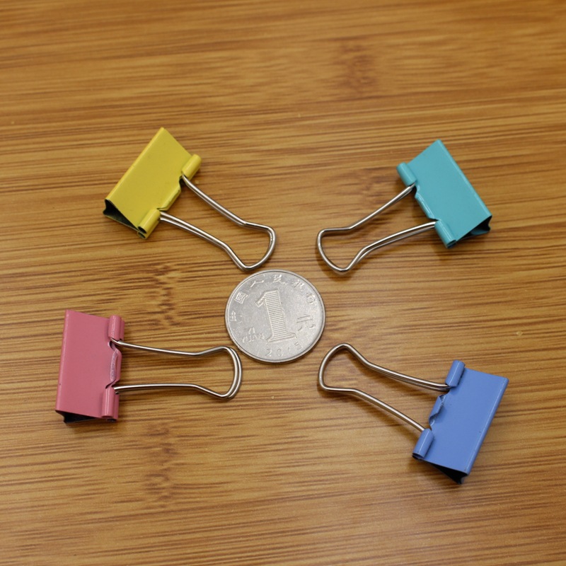彩色中号长尾夹4号25mm燕尾夹凤尾铁票夹子办公用品文具批发