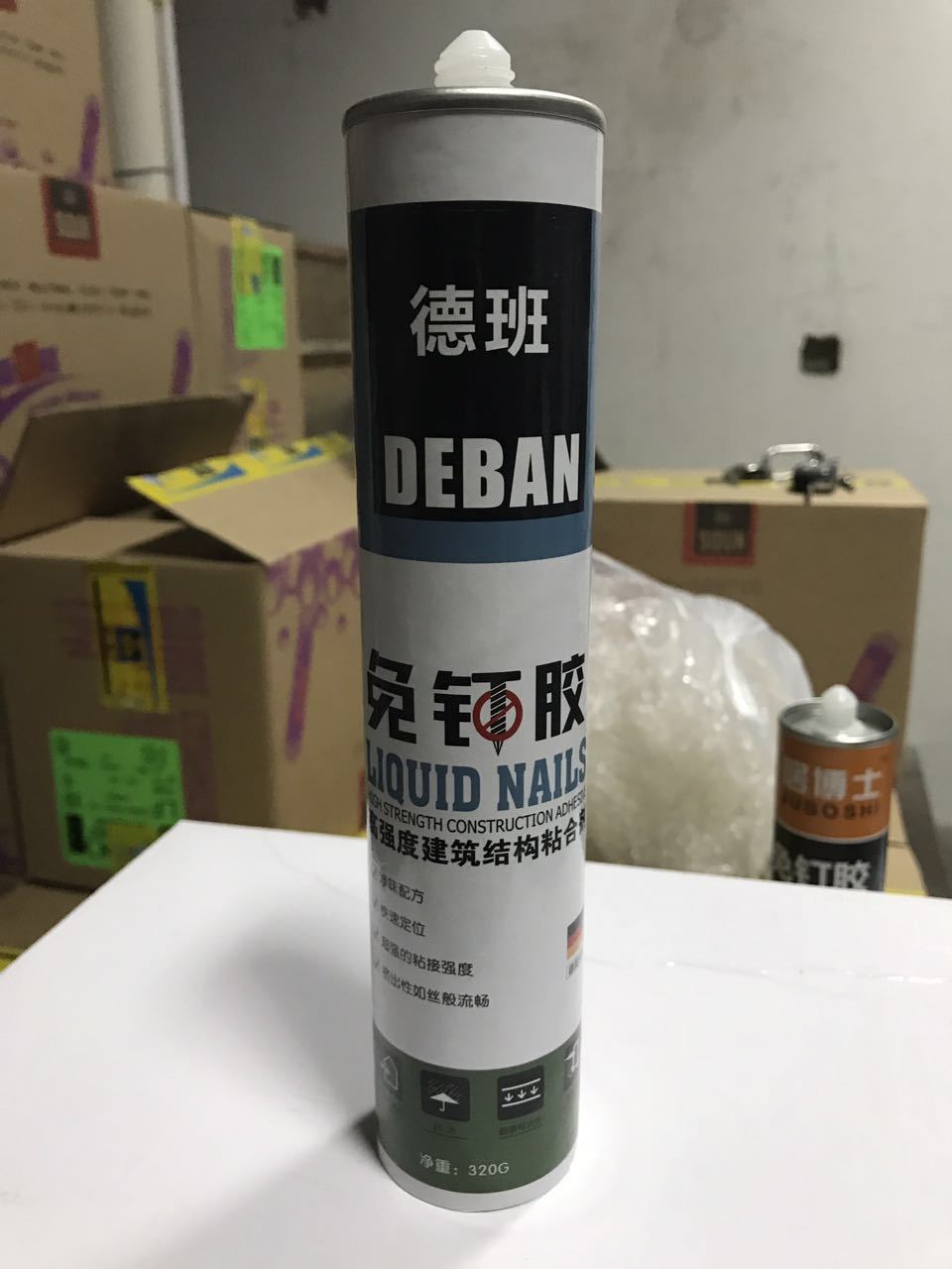 德班快干免钉胶玻璃结构密封胶 快速定位广告胶10箱包邮送胶枪