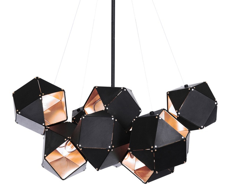 北欧现代设计师创意铁艺几何组合金属吊灯客厅餐厅样板房多头灯具