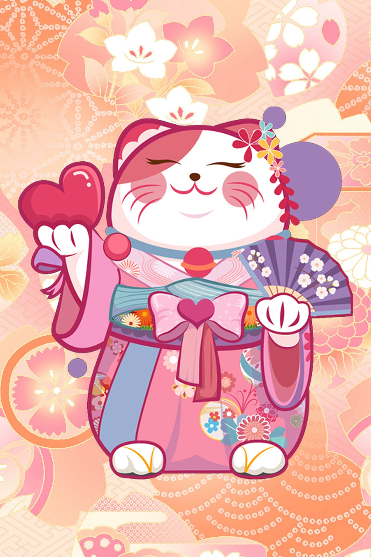 华业创新棉麻布艺门帘批发 新款日式爱心招财猫厚款装饰挂帘定制