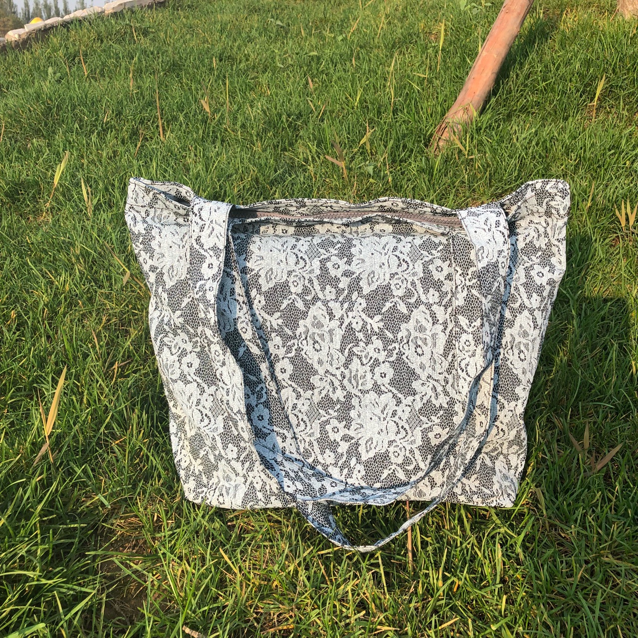 环保购物袋仿生丛林迷彩大树菜兜子女士单肩帆布包储物袋收纳袋