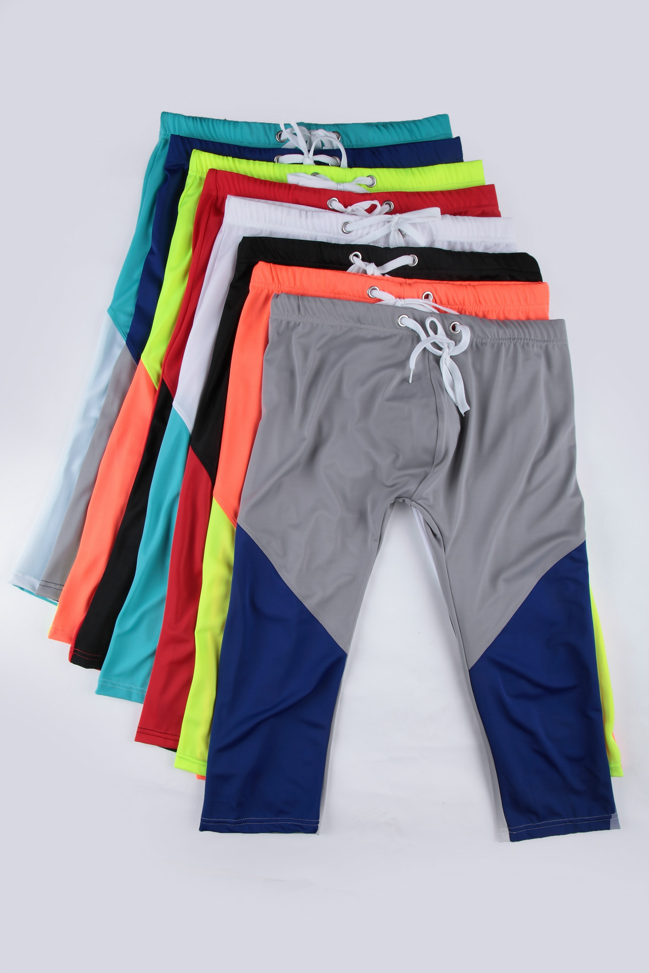 男士健美裤泳裤沙滩裤速干海边外贸健身七分裤代销中泳裤