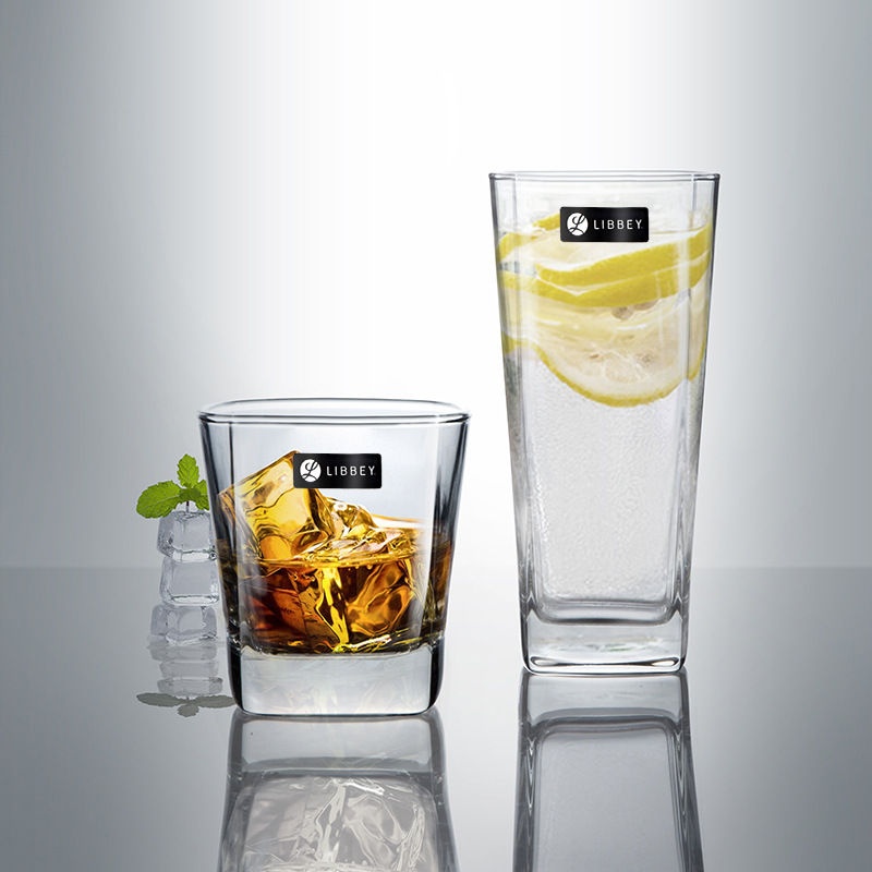 libby利比玻璃饮料杯 四重奏加冰烈酒杯四方杯大古典杯可加logo