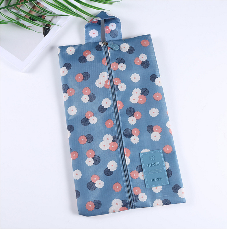 New Flower Cloth Practical Portable Travel Couple Storage Shoe Bag Waterproof Multi-Purpose Shoe Box Simple Water Draining Shoe Bag