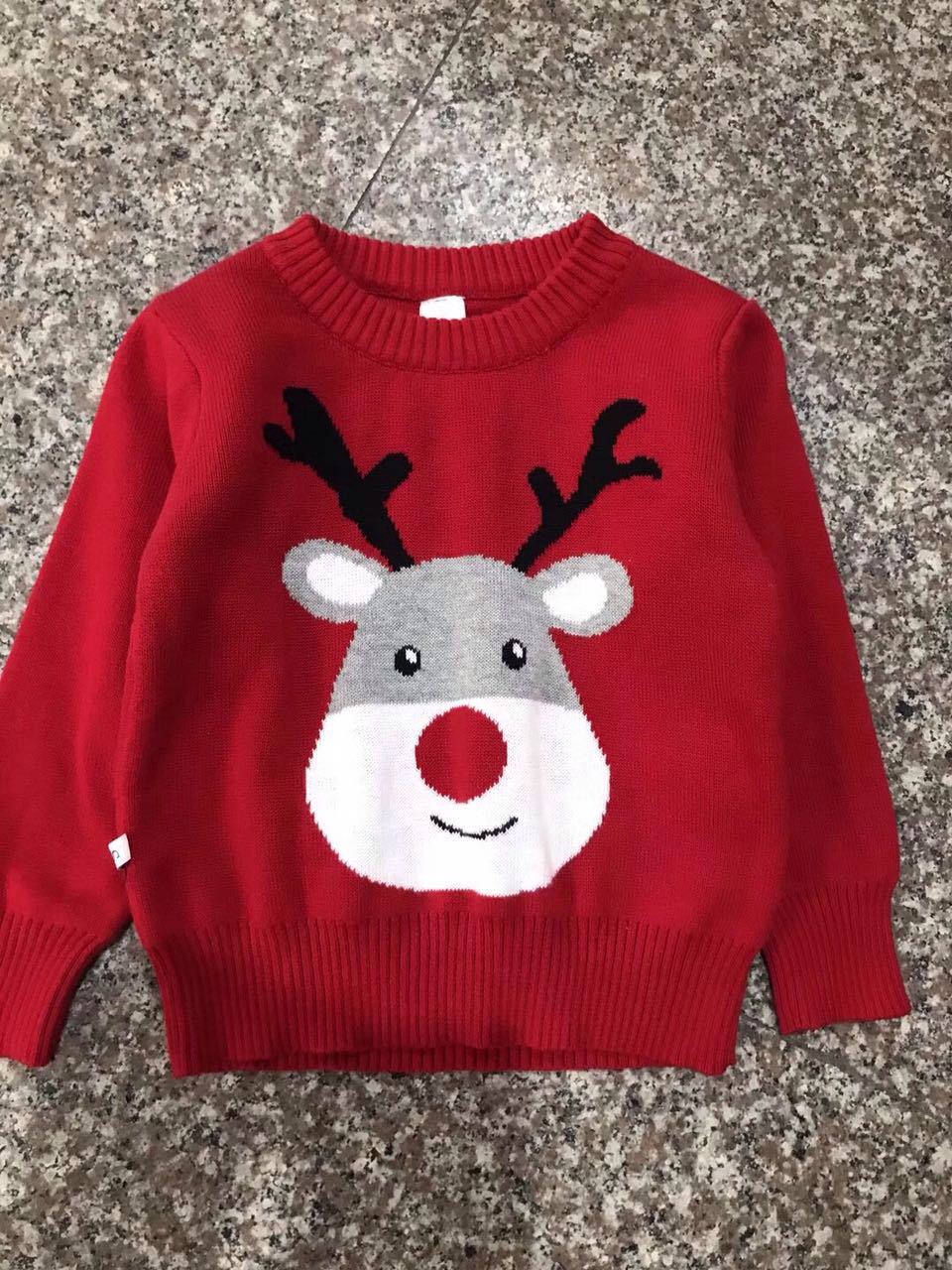 韩版卡通小麋鹿套头毛衣 秋冬新品童装 女童毛线衫 厂家直销