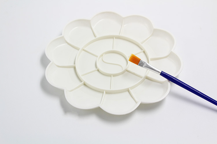 梅花调色盘 梅花盘 颜料盘 水粉水彩调色盘儿童绘画调色盘批发
