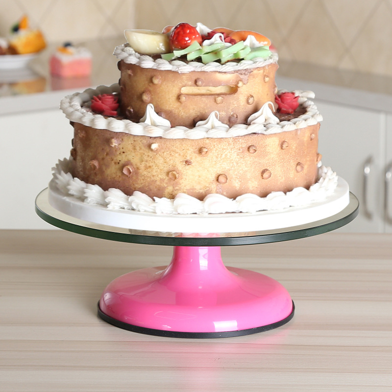蛋糕裱花转台 蛋糕托盘12寸玻璃塑料蛋糕架 烘焙用具厂家批发