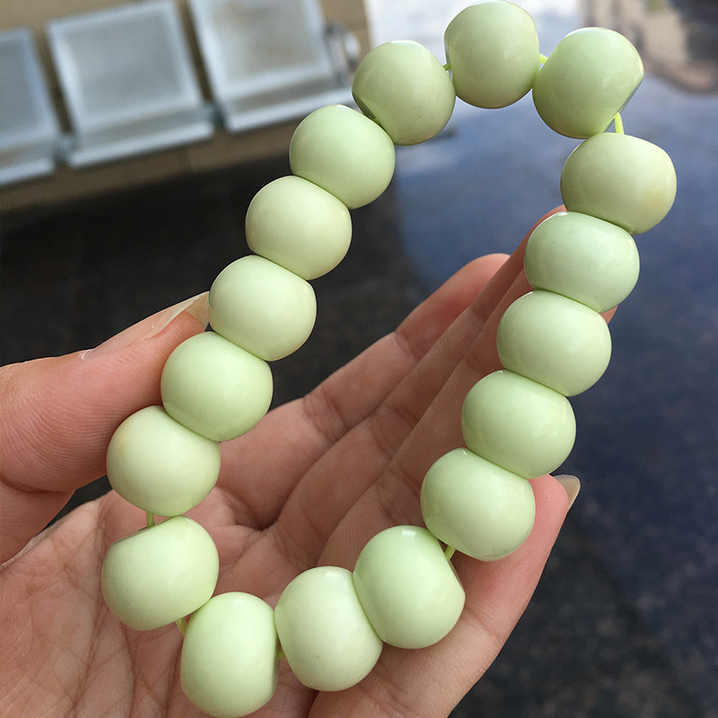 2017新款天然柠檬松石手链 11*15mm 一条63克11*14mm一条74克批发