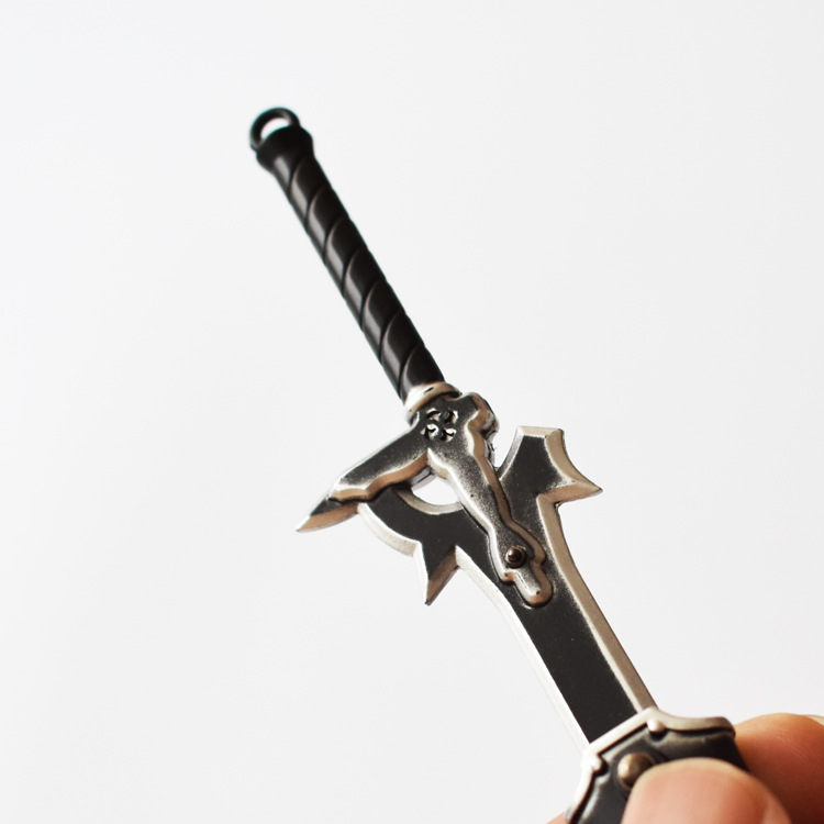 刀剑神域 桐人逐暗者 黑剑阐释者 带鞘合金武器刀扣22cm 升级版