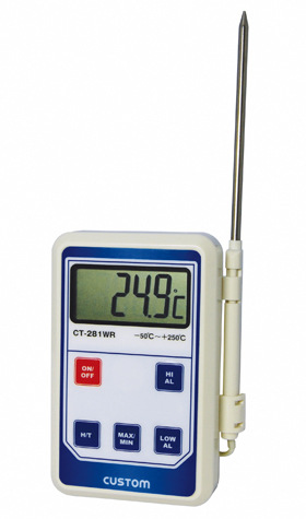 日本custom防滴数显温度计ct281wr热敏电阻温度计东洋ipx4温度仪