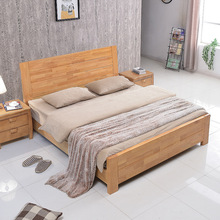 双人床全实木床1.8米主卧婚床1.5米橡木床简约现代原木色厂家批发