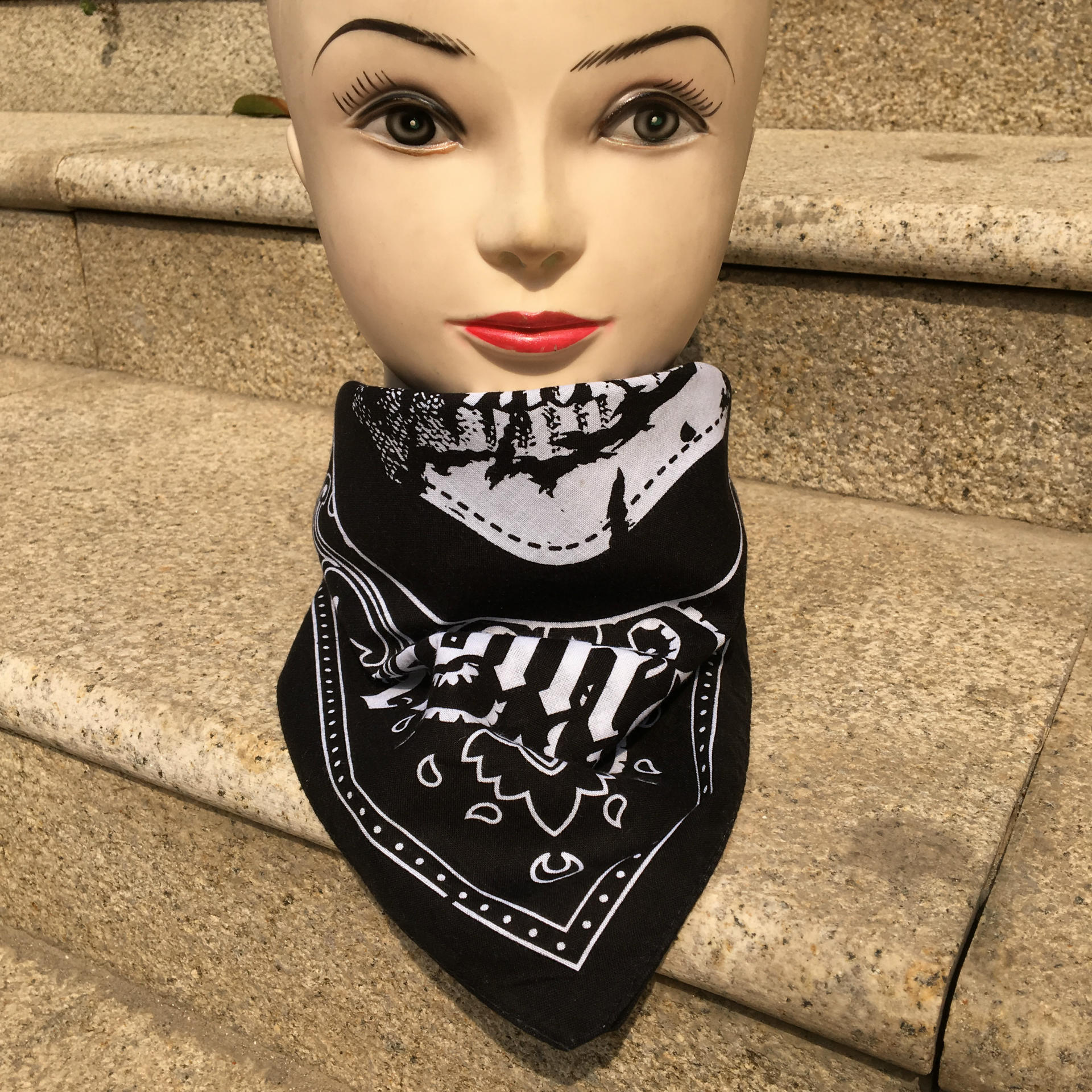 全棉 腰果花变形虫嘻哈方巾脖套帽 户外运动街舞骑行魔术头巾多色