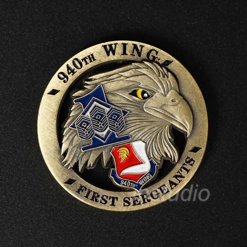 美国第一军士镂空鹰头纪念币军事纪念章徽章收藏把玩硬币外币批发