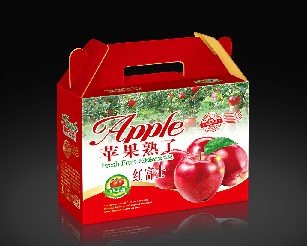 现货包邮精品红富士苹果包装盒礼品盒苹果包装箱子5-10斤装定制图片